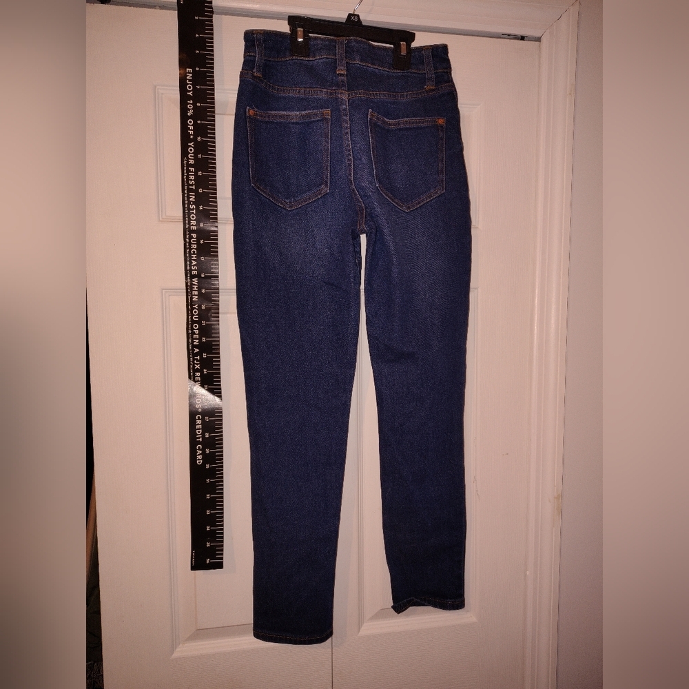 Women's Blue Distressed Jeans - Picture 4 of 13